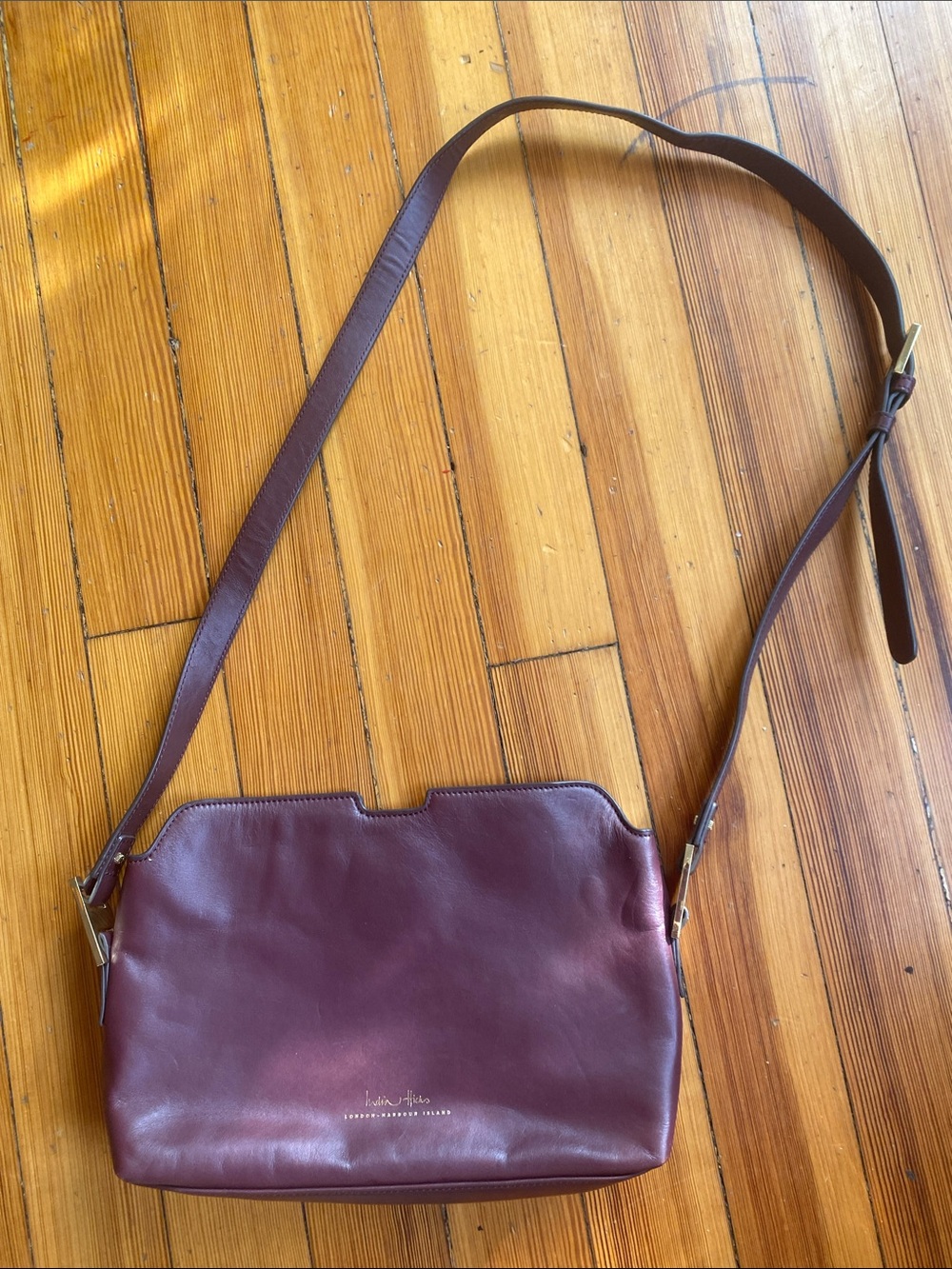 India Hicks burgundy leather Crossbody Bag